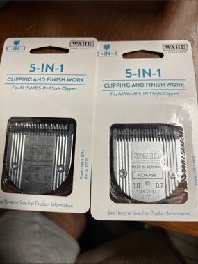 Wahl 5-IN-1 Replacement Coarse Clipper Blades — Silver and Black lot of 2